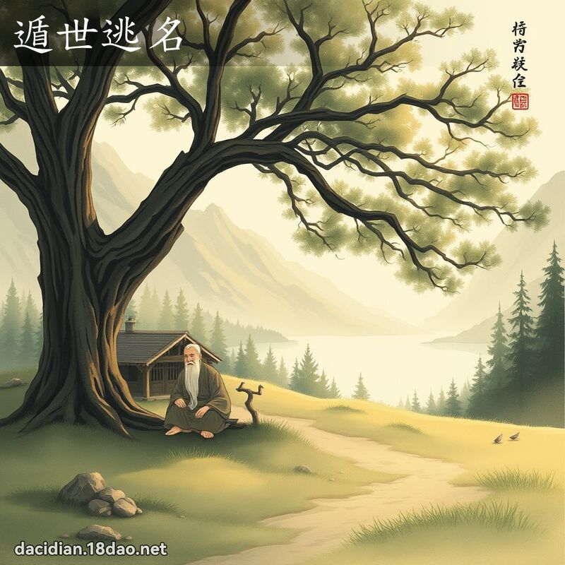 遁世逃名 - 國語大辭典配圖
