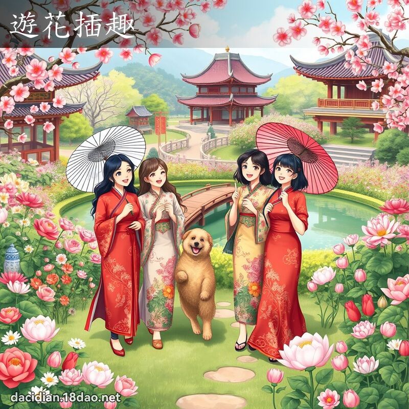 遊花插趣 - 國語大辭典配圖