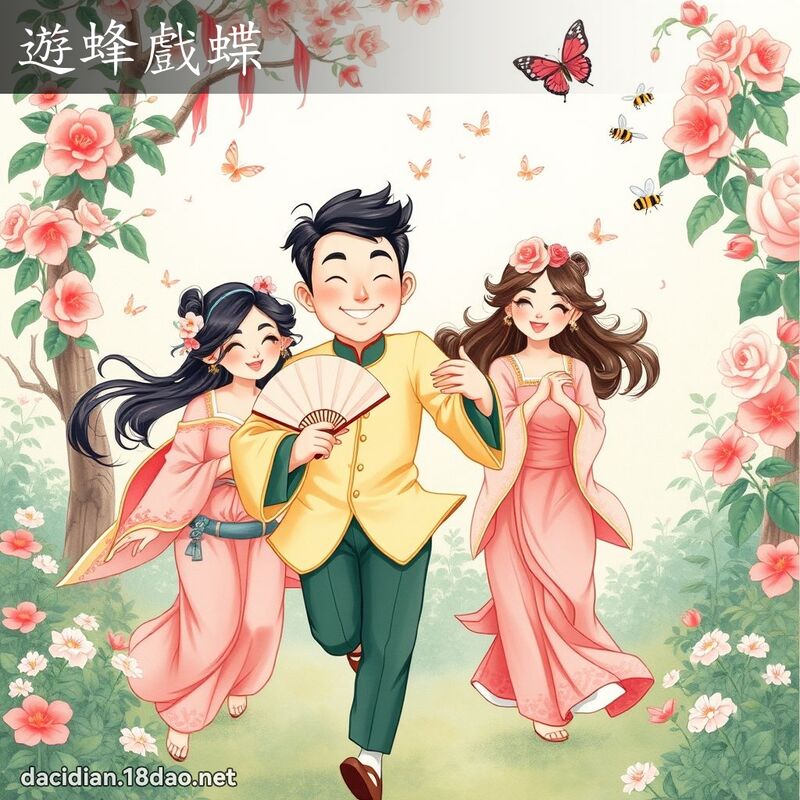 遊蜂戲蝶 - 國語大辭典配圖