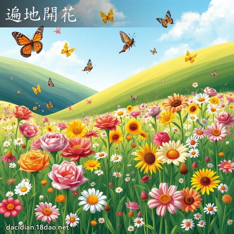 遍地开花 - 国语大辞典配图