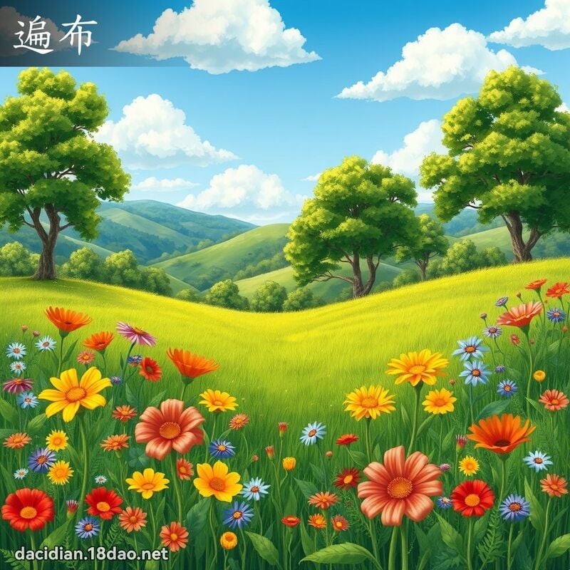 遍布 - 國語大辭典配圖