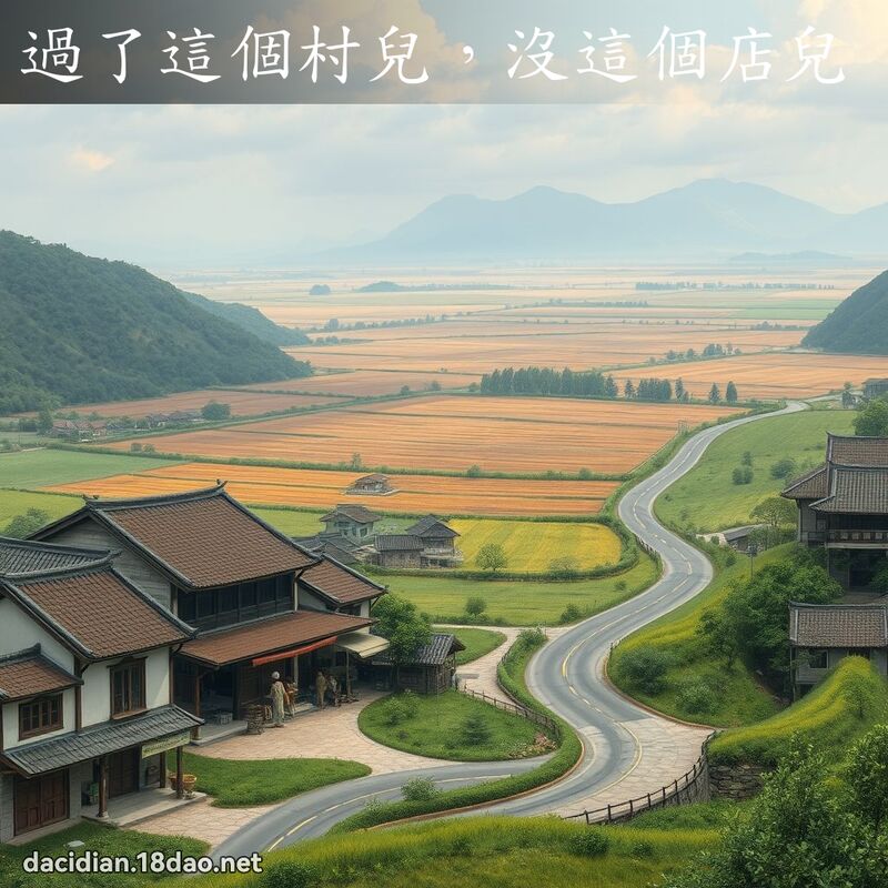 過了這個村兒，沒這個店兒 - 國語大辭典配圖