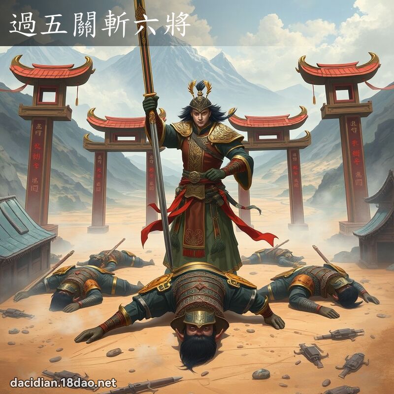 过五关斩六將 - 国语大辞典配图