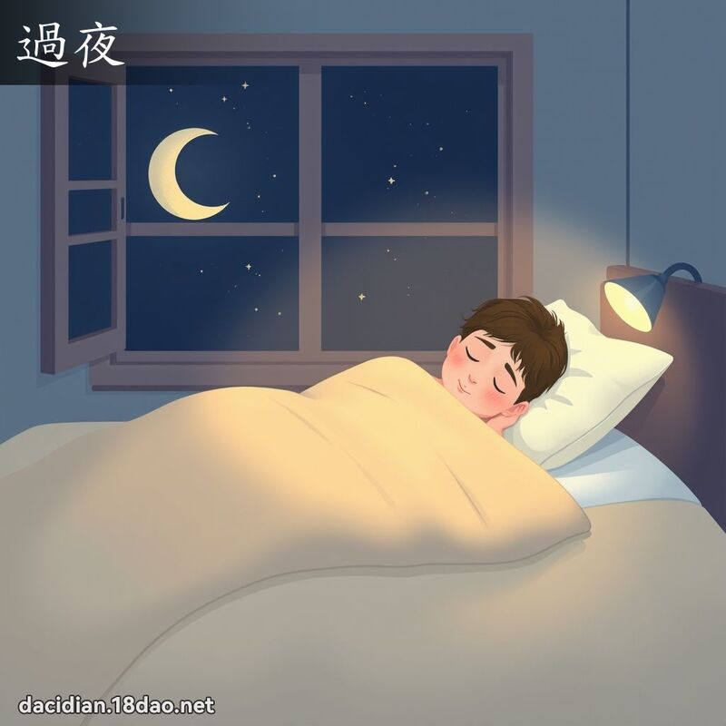過夜 - 國語大辭典配圖
