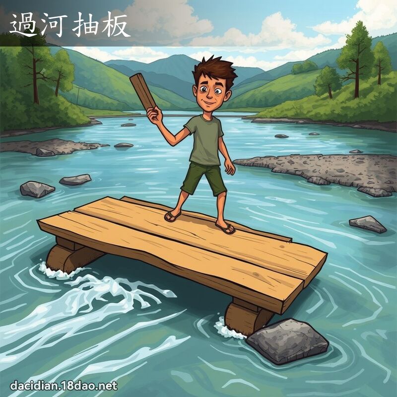 过河抽板 - 国语大辞典配图
