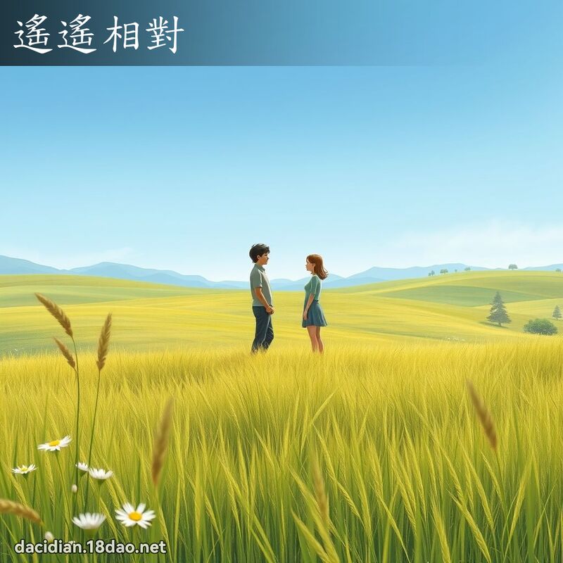 遙遙相對 - 國語大辭典配圖