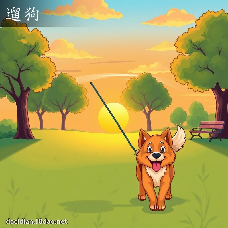 遛狗 - 國語大辭典配圖