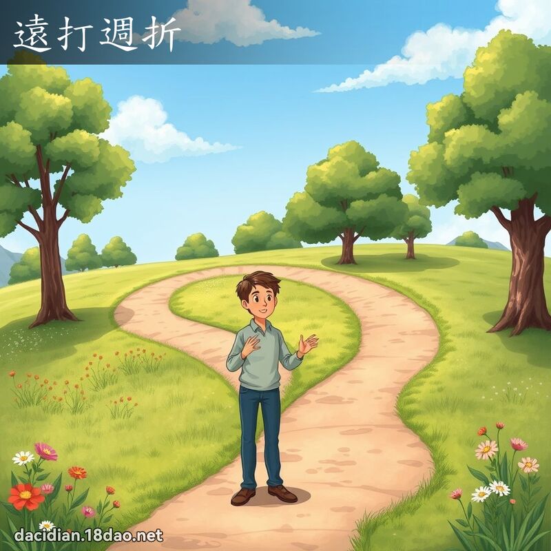 远打周折 - 国语大辞典配图
