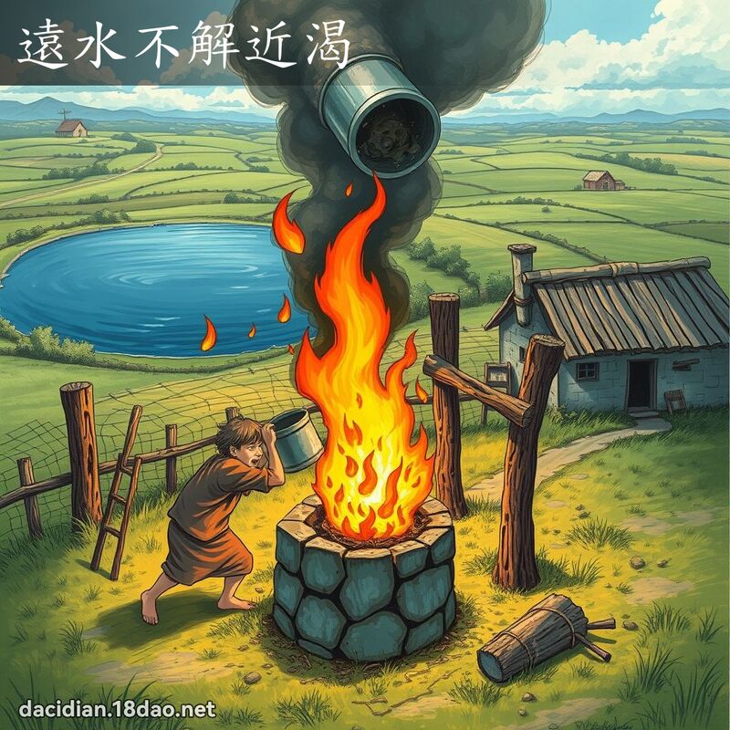 远水不解近渴 - 国语大辞典配图