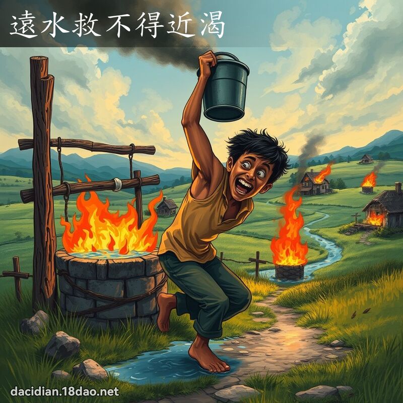 远水救不得近渴 - 国语大辞典配图