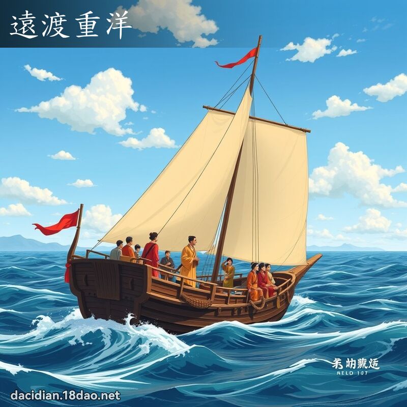 遠渡重洋 - 國語大辭典配圖