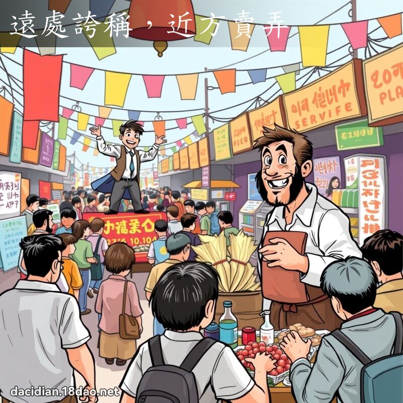遠處誇稱，近方賣弄 - 國語大辭典配圖