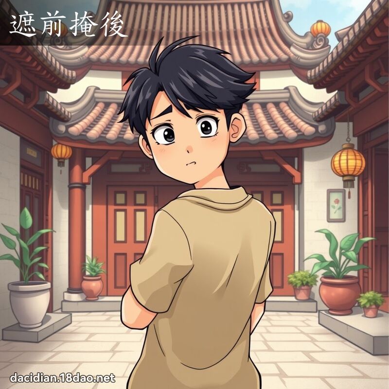遮前掩后 - 国语大辞典配图