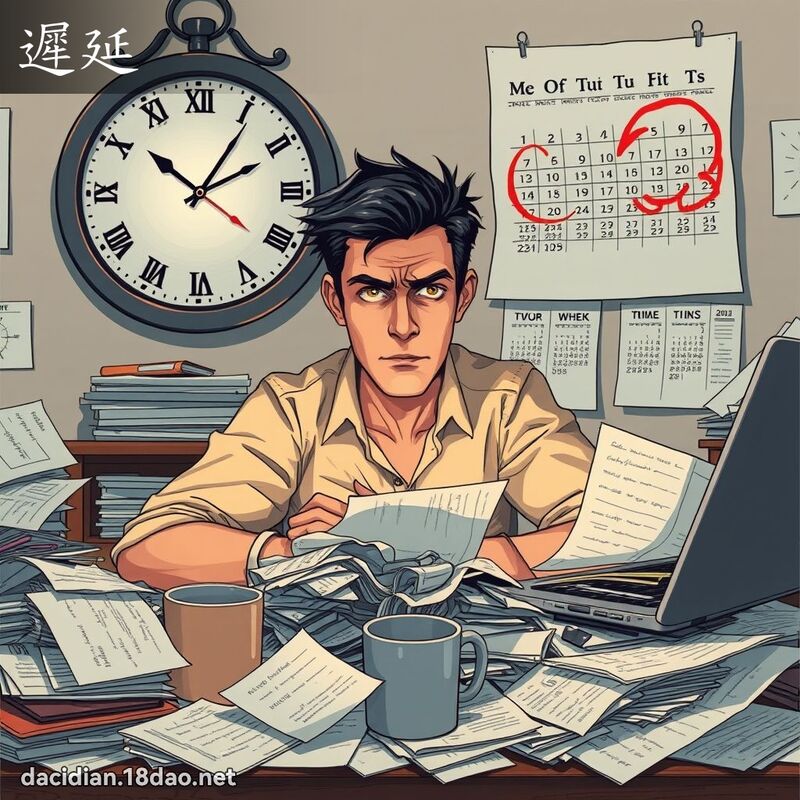 遲延 - 國語大辭典配圖