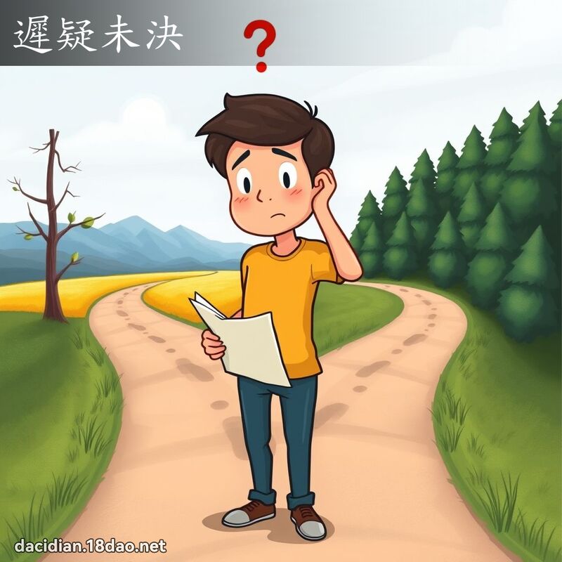 遲疑未決 - 國語大辭典配圖