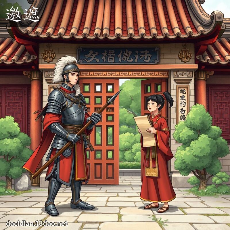 邀遮 - 国语大辞典配图