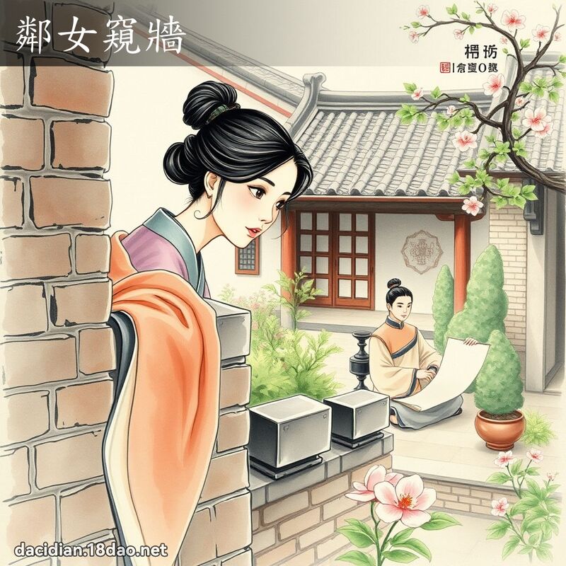 鄰女窺牆 - 國語大辭典配圖