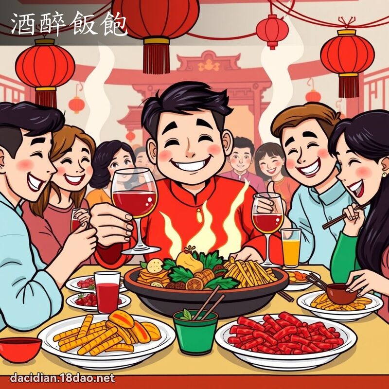 酒醉飯飽 - 國語大辭典配圖