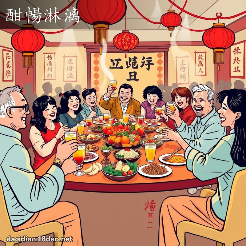 酣暢淋漓 - 國語大辭典配圖