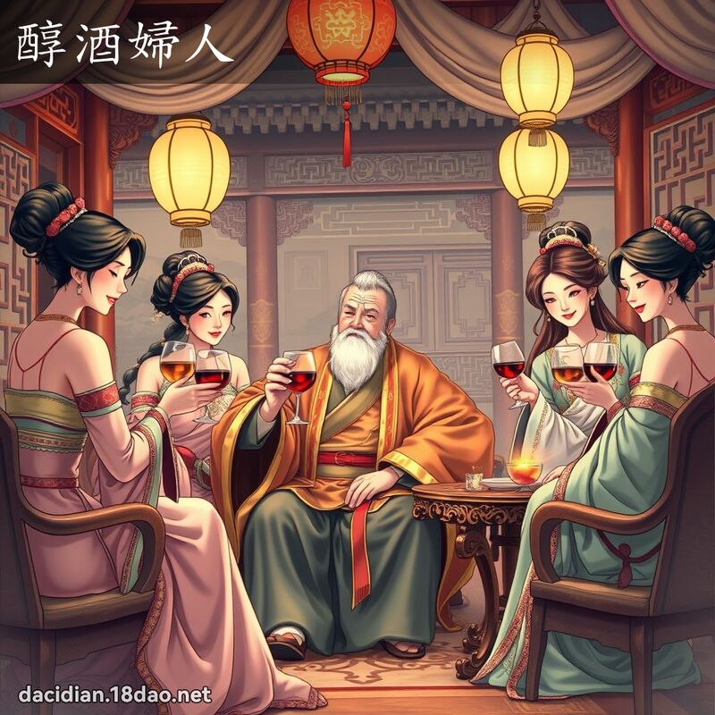 醇酒妇人 - 国语大辞典配图