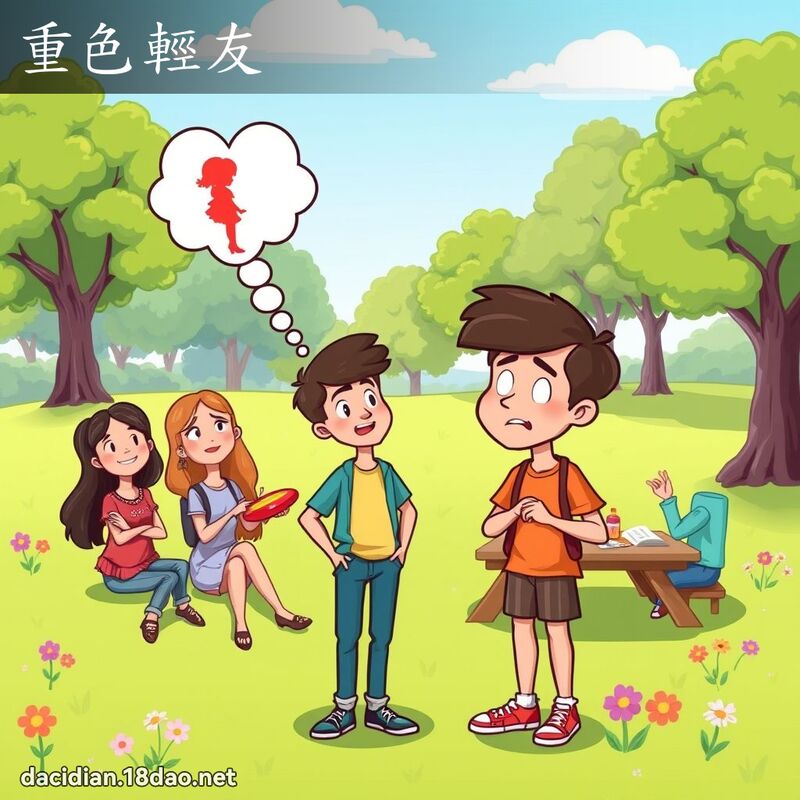 重色輕友 - 國語大辭典配圖