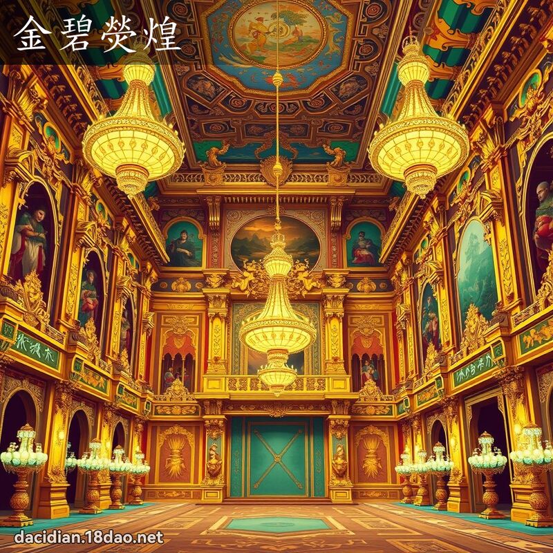 金碧熒煌 - 國語大辭典配圖