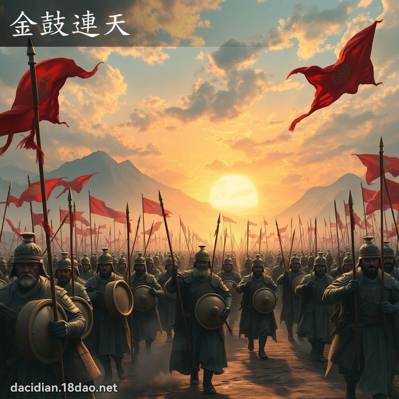 金鼓連天 - 國語大辭典配圖
