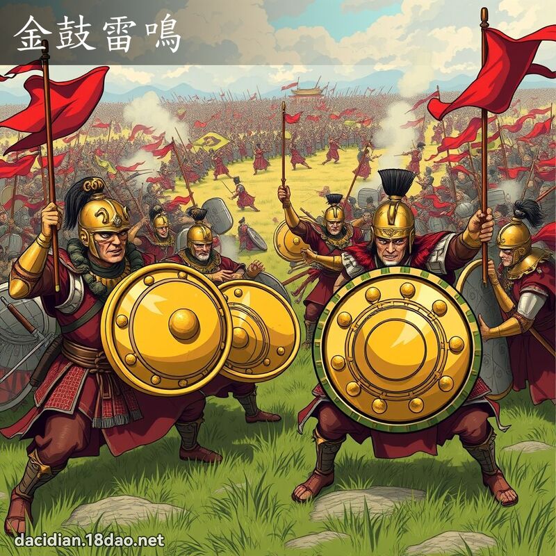 金鼓雷鳴 - 國語大辭典配圖