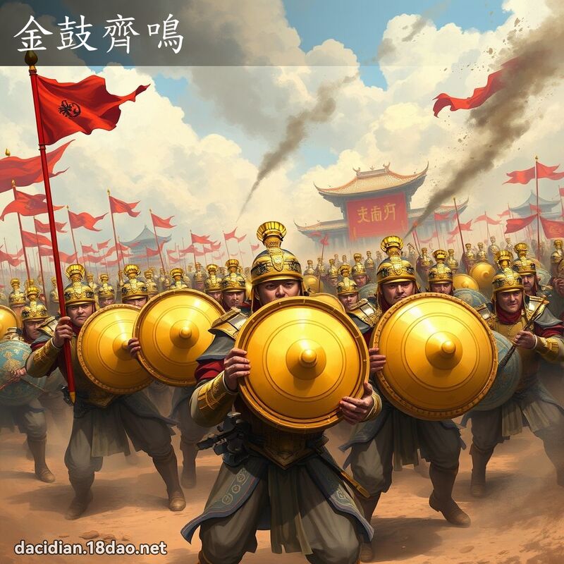 金鼓齊鳴 - 國語大辭典配圖