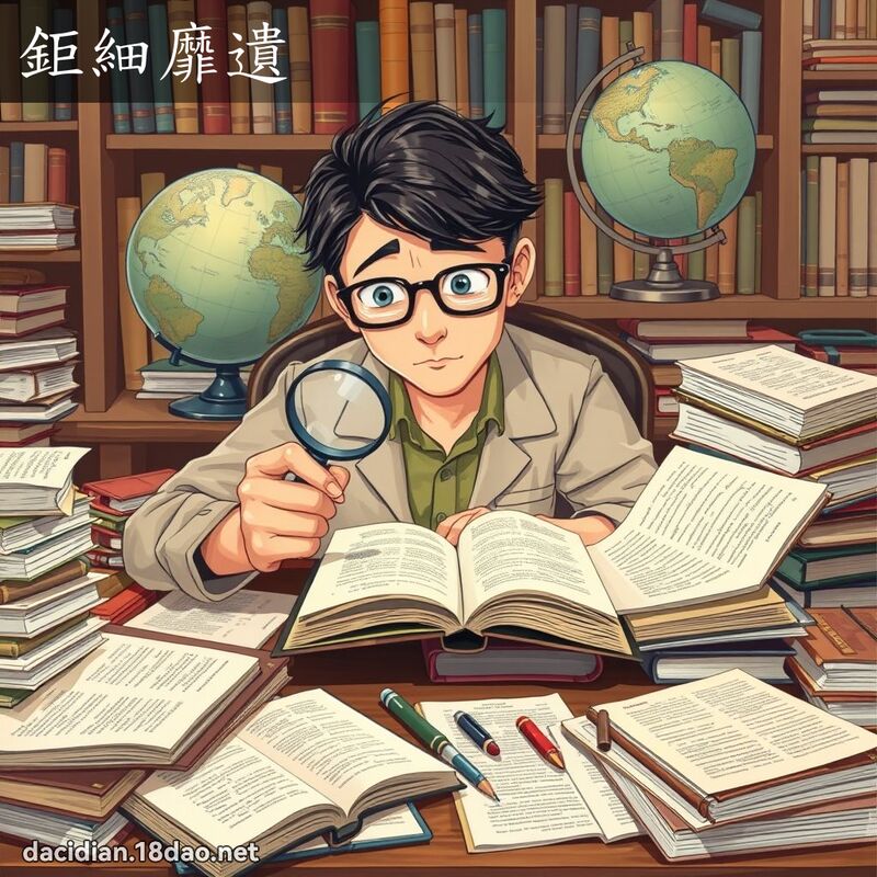鉅细靡遗 - 国语大辞典配图