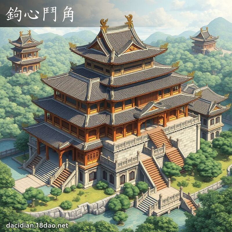 鉤心斗角 - 国语大辞典配图