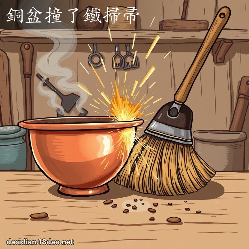 銅盆撞了鐵掃帚 - 國語大辭典配圖