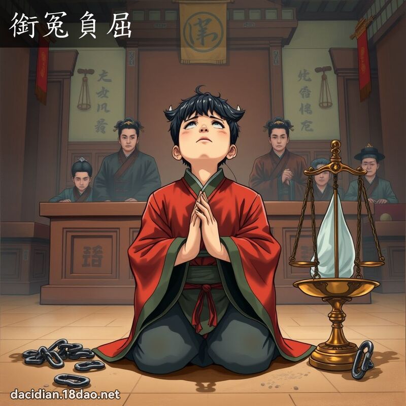 衔冤负屈 - 国语大辞典配图