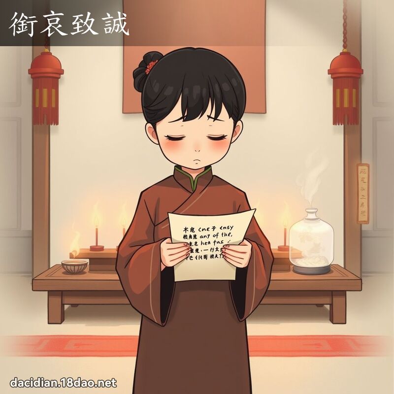 衔哀致诚 - 国语大辞典配图