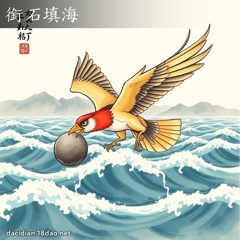 衔石填海 - 国语大辞典配图