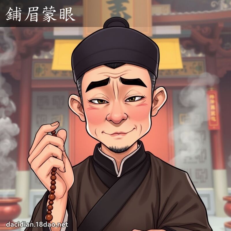 铺眉蒙眼 - 国语大辞典配图