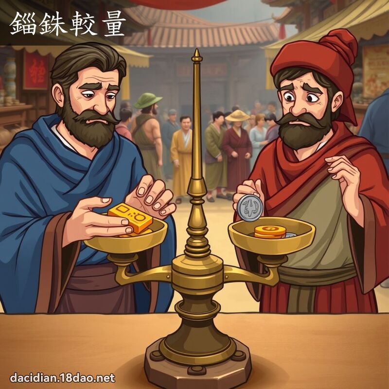 錙銖较量 - 国语大辞典配图