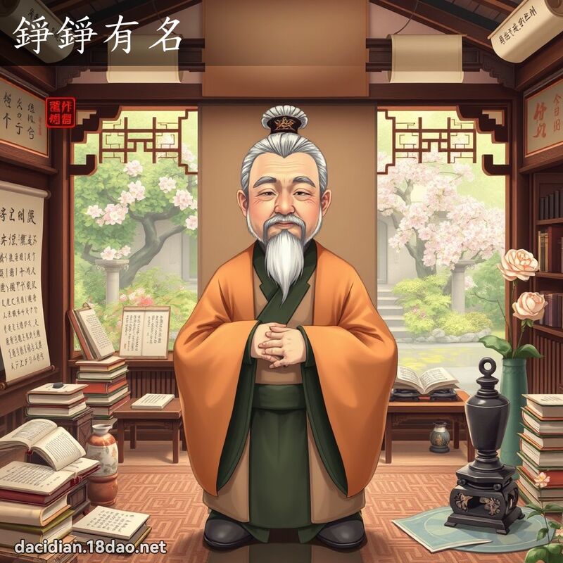 錚錚有名 - 國語大辭典配圖