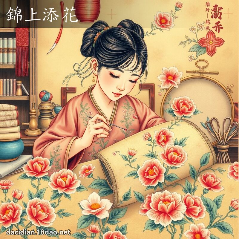 錦上添花 - 國語大辭典配圖