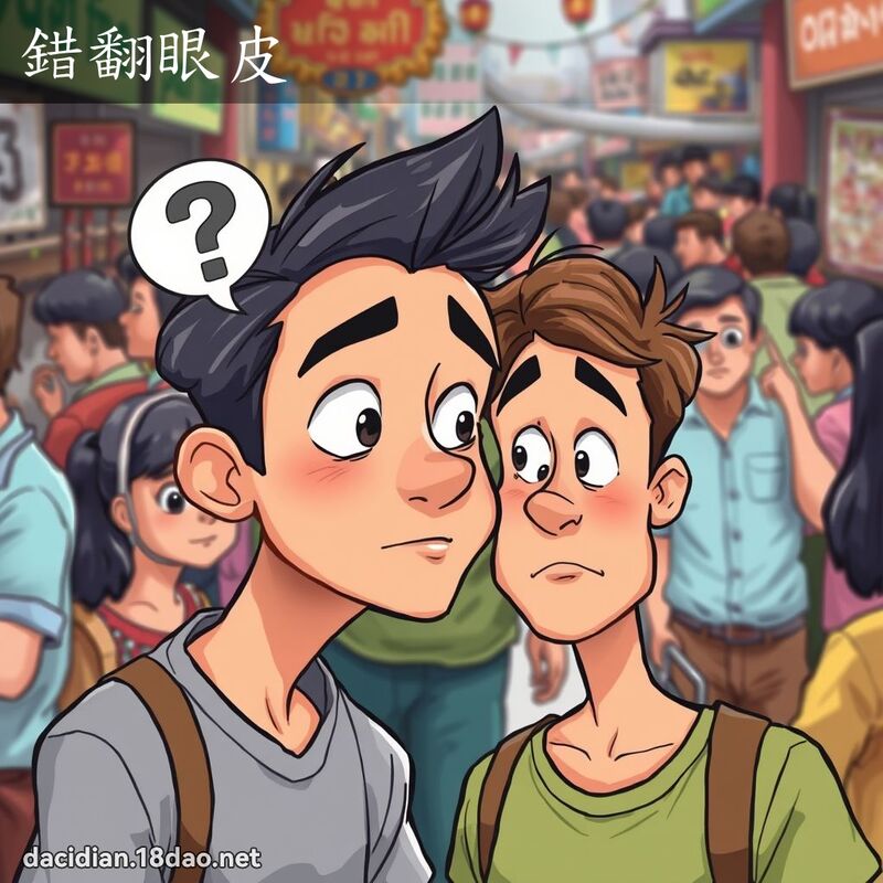 錯翻眼皮 - 國語大辭典配圖