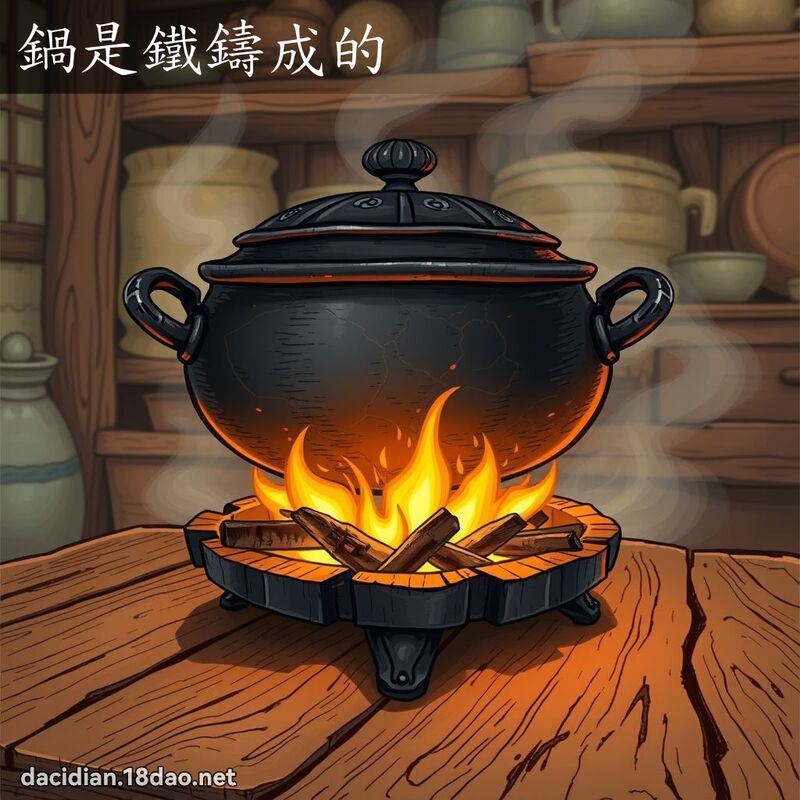 鍋是鐵鑄成的 - 國語大辭典配圖