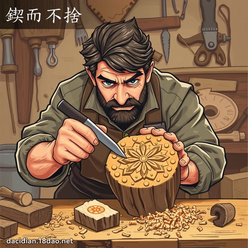 鍥而不舍 - 国语大辞典配图