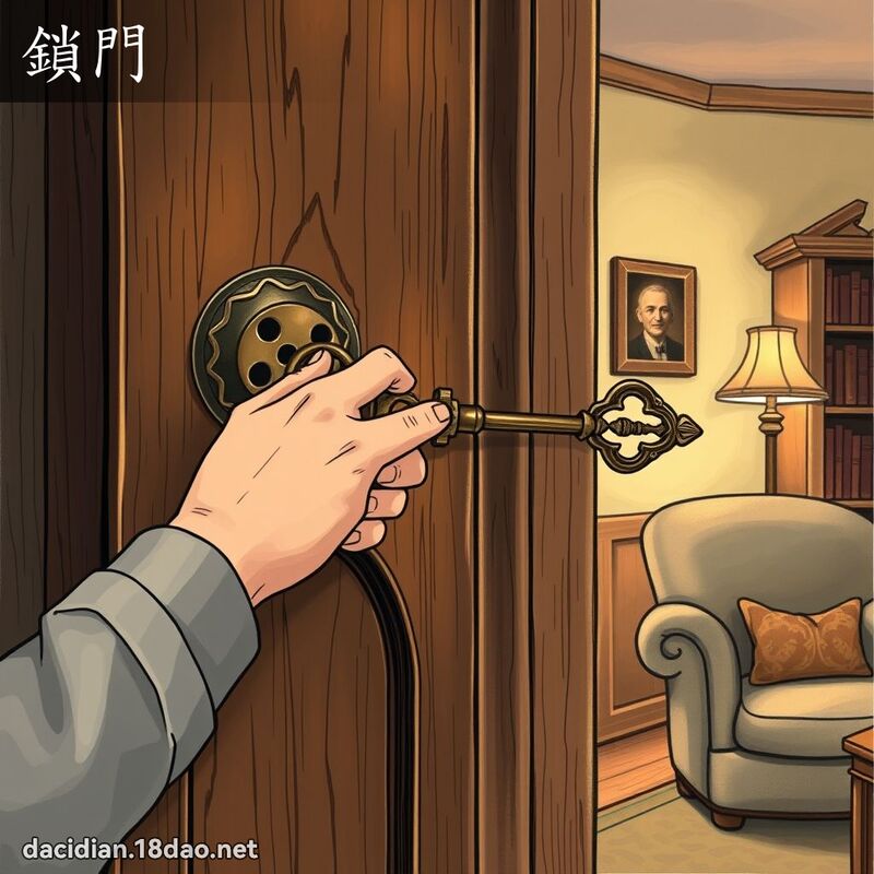 锁门 - 国语大辞典配图