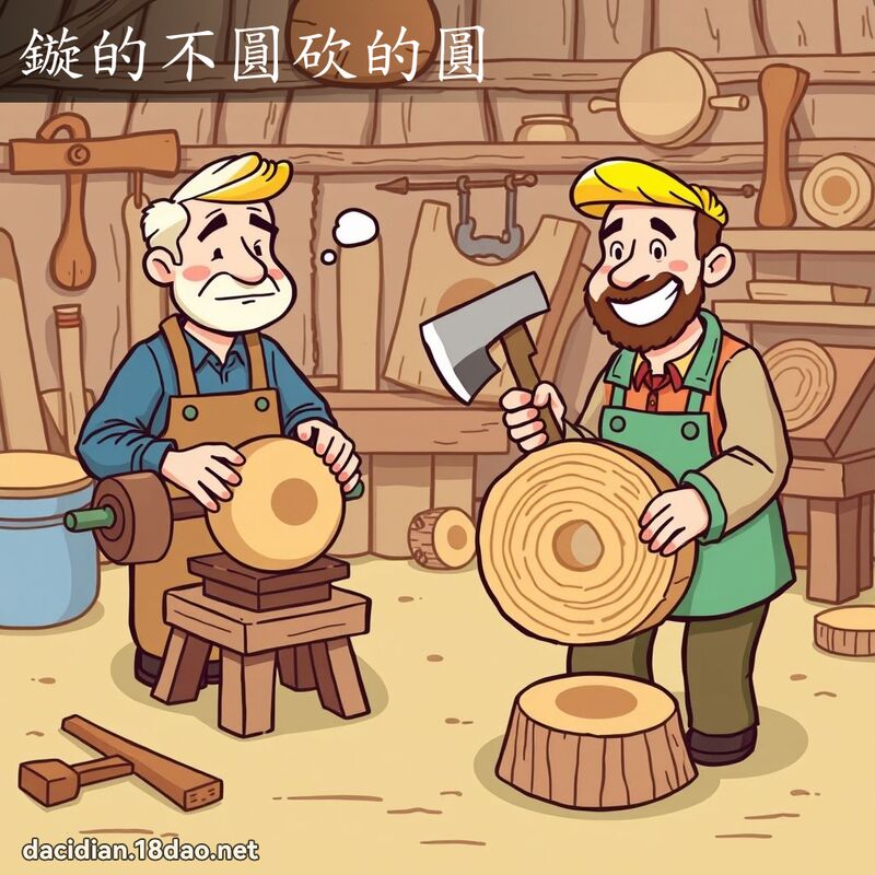鏇的不圆砍的圆 - 国语大辞典配图