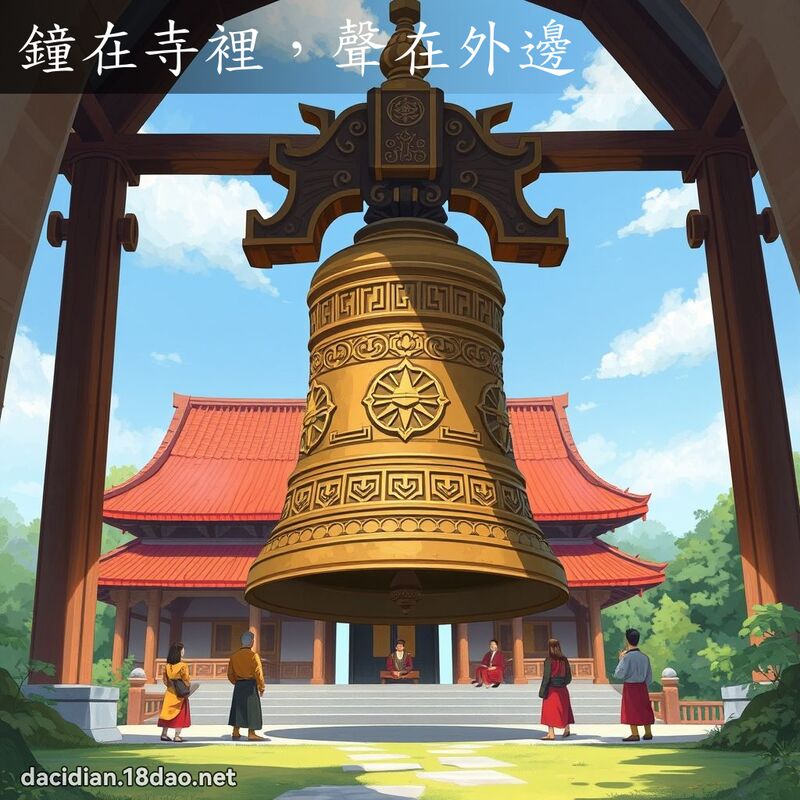 鐘在寺裡，聲在外邊 - 國語大辭典配圖