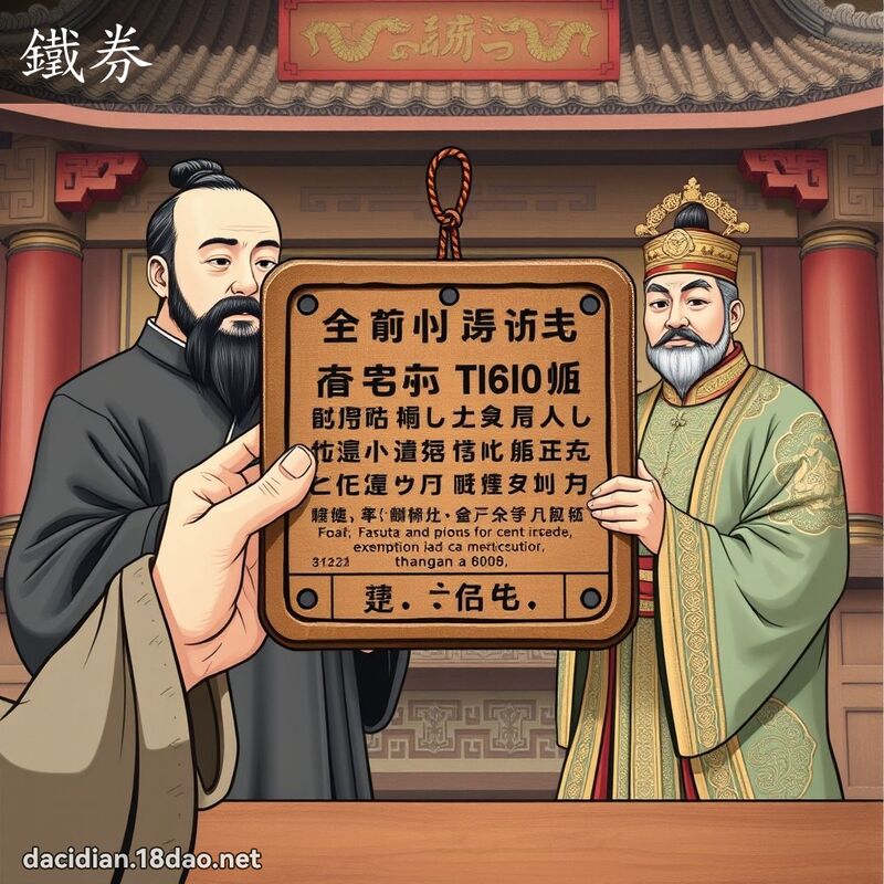 鐵券 - 國語大辭典配圖