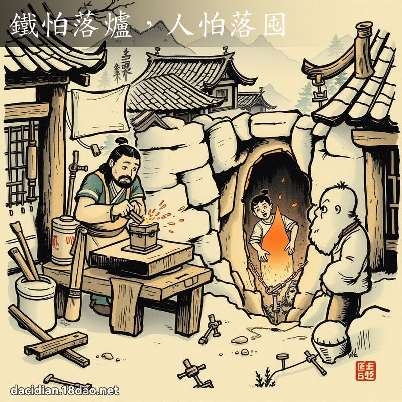 鐵怕落爐，人怕落囤 - 國語大辭典配圖
