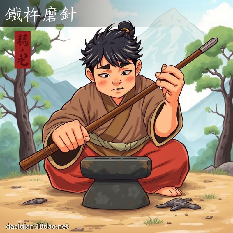 鐵杵磨針 - 國語大辭典配圖