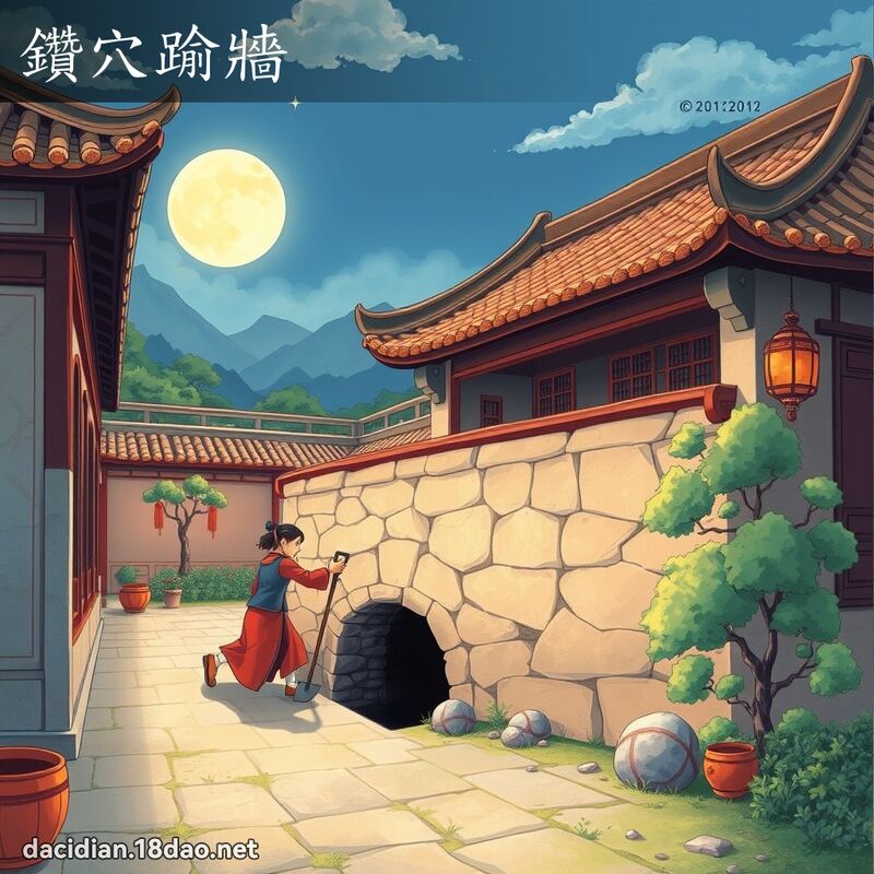 鑽穴踰牆 - 國語大辭典配圖