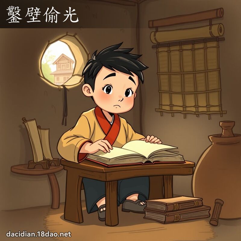 凿壁偷光 - 国语大辞典配图